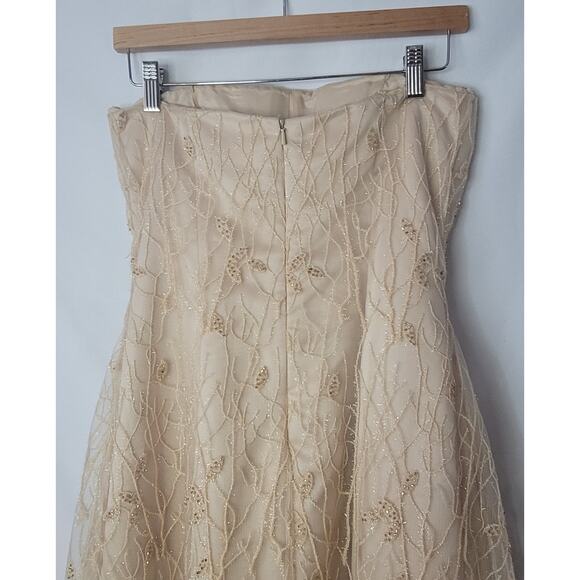 Creative Creations- Women's Beige Strapless Formal Gown- embroidered- size 6 - Picture 4 of 10